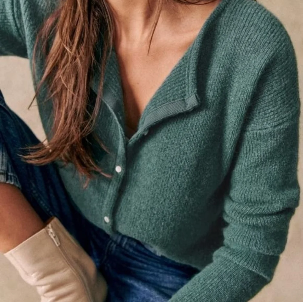 Sezane Gaspard Cardigan Sage - Size XS - Picture 10 of 10